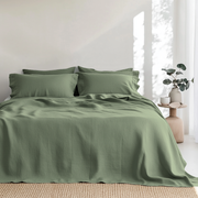 Asparagus Green Linen Flat Sheet