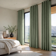 Asparagus Linen Grommet Curtain - Blackout Lining