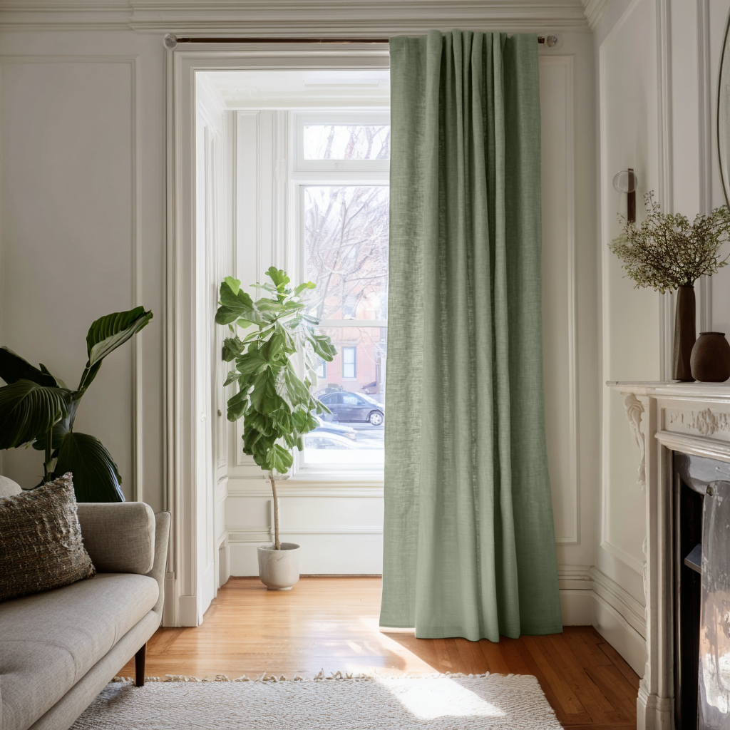 Asparagus Linen Multitape Doorway Curtain