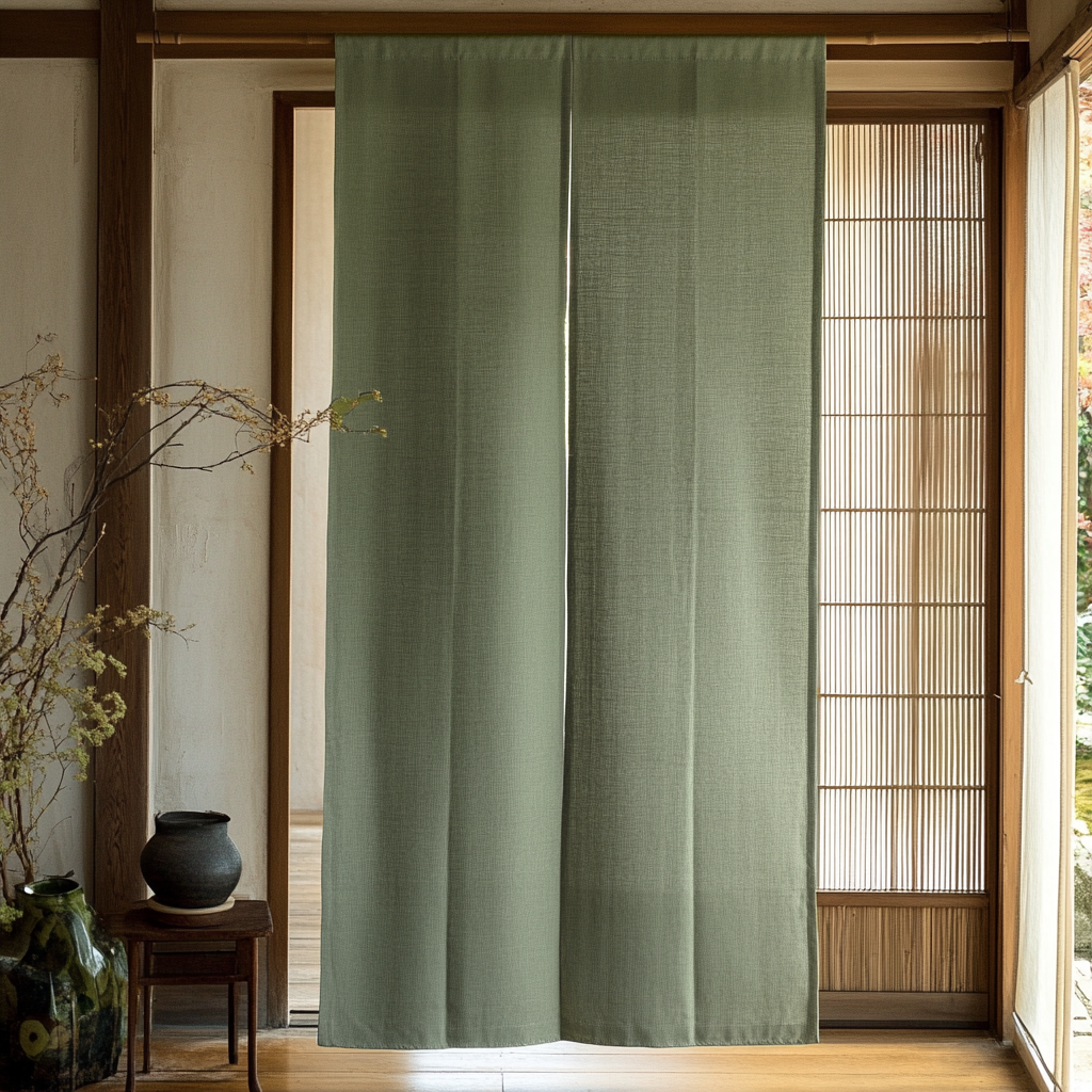 Asparagus Linen Noren Curtain