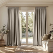 Natural Beige Pencil Pleat Blackout Curtains 