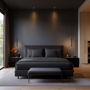 Black Washed Linen Deep Pocket Fitted Sheet 