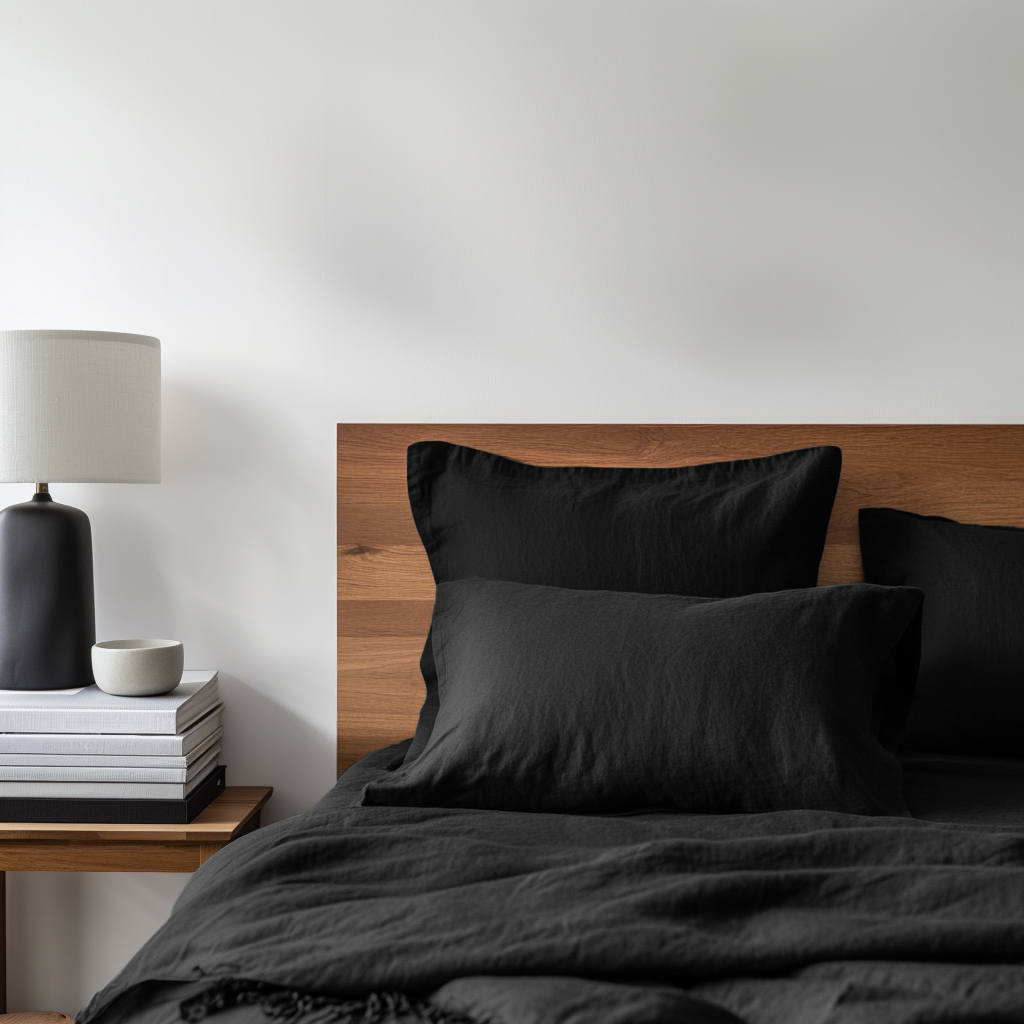 Black Linen Flat Sheet