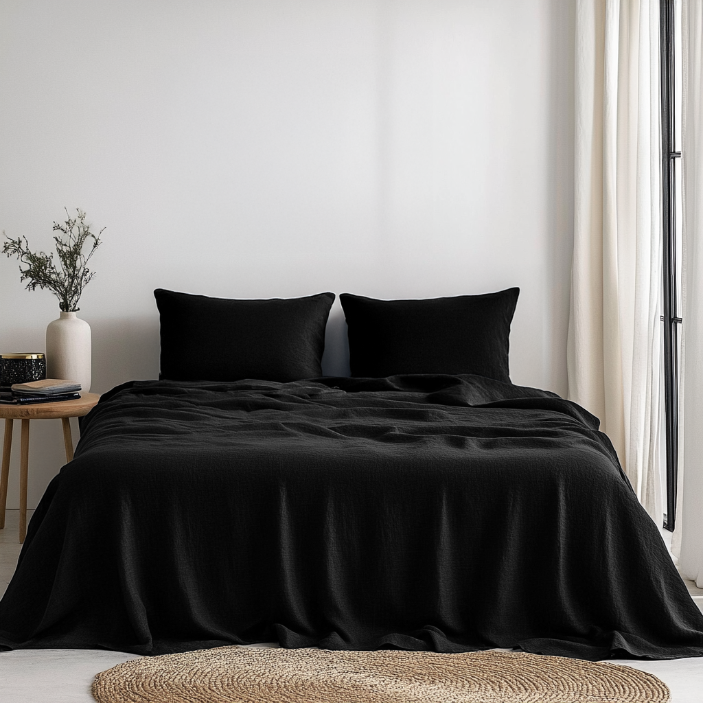 Black Linen Top Sheet