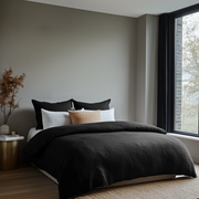 Black Linen Duvet Cover