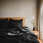 Black Linen Flat Sheet