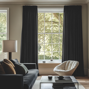 Black Pencil Pleat Blackout Curtains