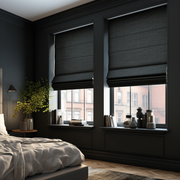 Black Blackout Roman Shades