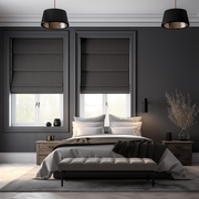 Charcoal Grey Blackout Roman Shades