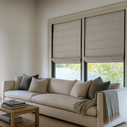 Inside Mount Natural Linen Blackout Roman Shades