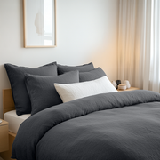 Charcoal Grey Linen Duvet Cover