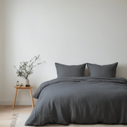 Charcoal Grey Linen Duvet Cover Set