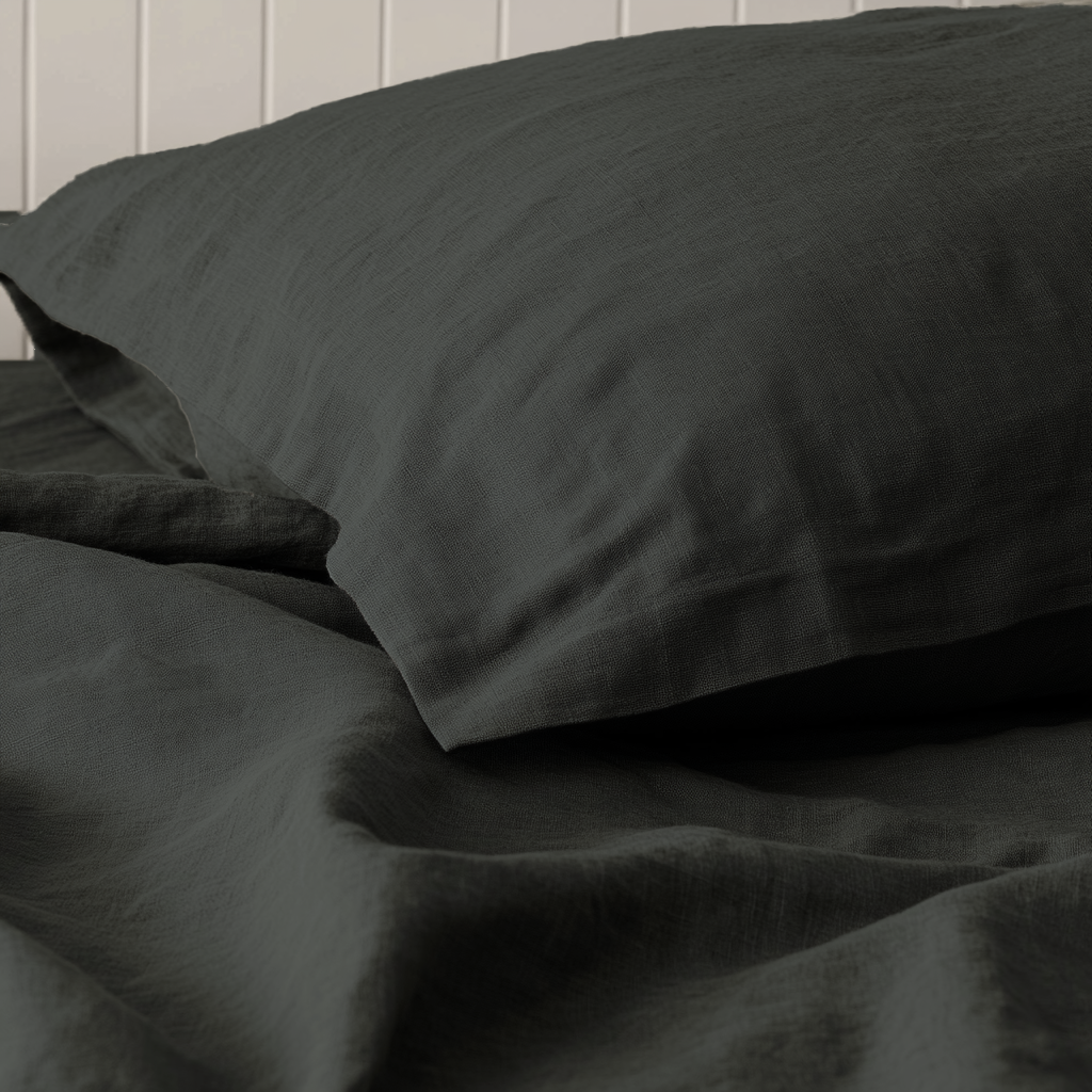 Charcoal Grey Linen Sheet Set