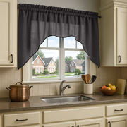 Charcoal Linen Swag Valance Curtain