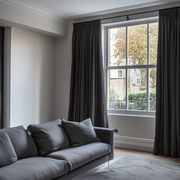 Charcoal Grey Linen Pencil Pleat Curtains