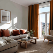Clay Heavy Weight Linen Back Tab Blackout Curtain