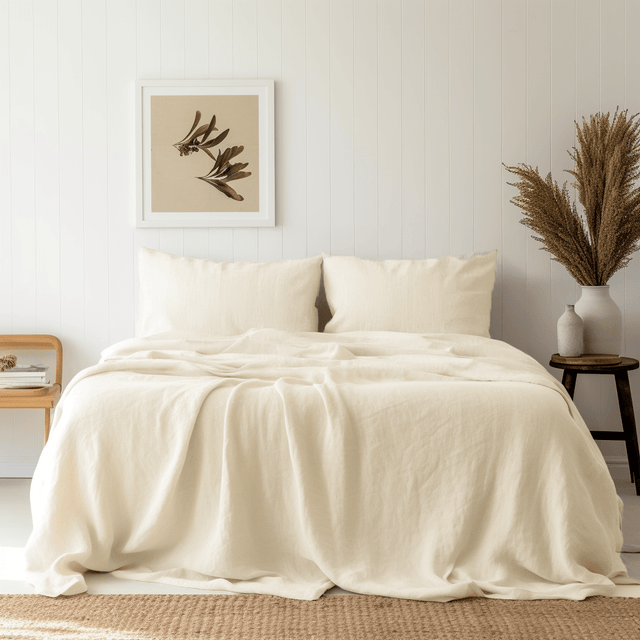 Cream Linen Sheet Sets - 100% Washed Linen - Custom Sizes - Twin, Twin ...