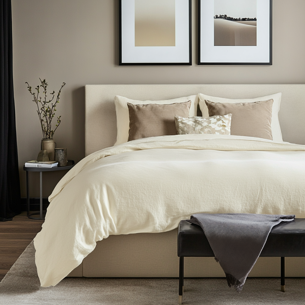 Cream Linen Duvet Cover