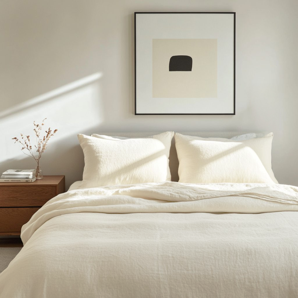 Cream Linen Duvet Cover Set