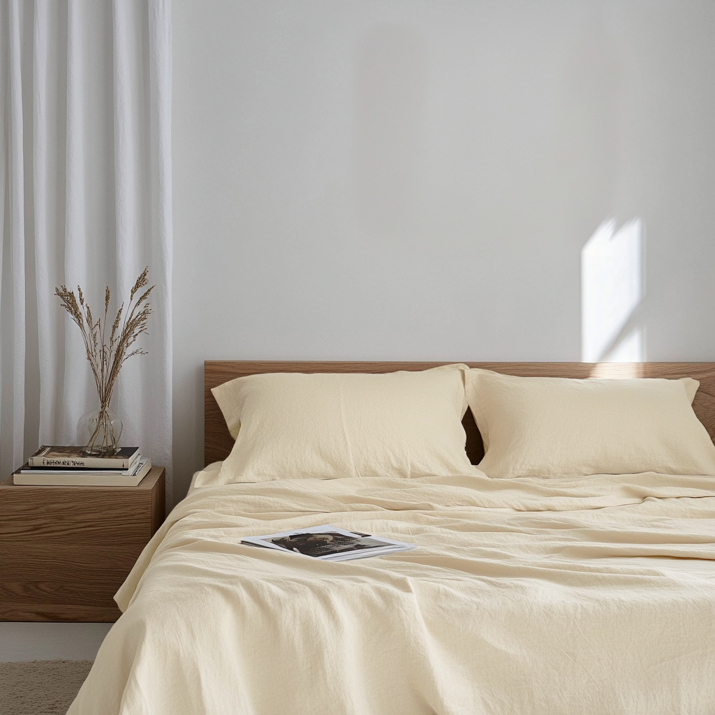 Cream Linen Flat Sheet