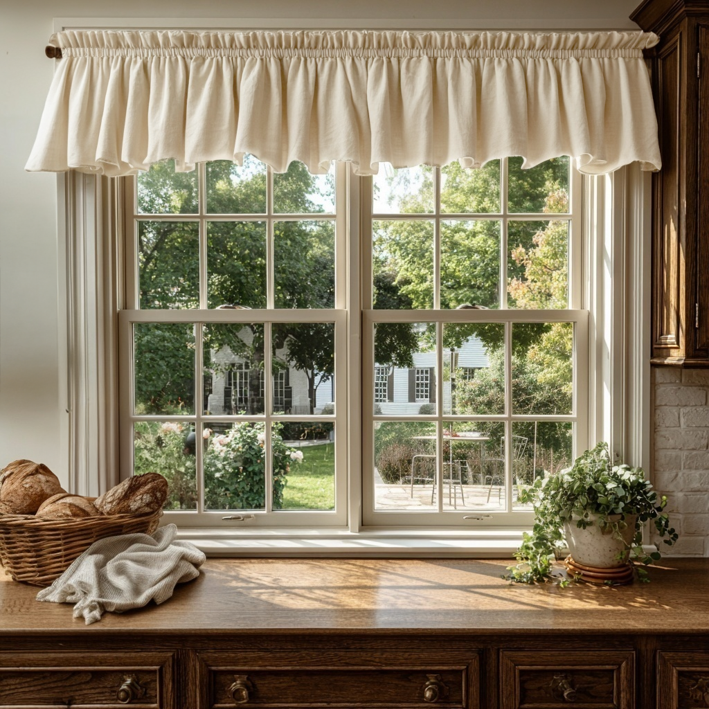 Cream Linen Blackout Valance