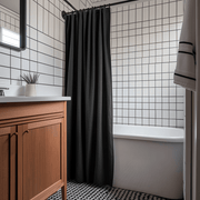 Black Linen Shower Curtain