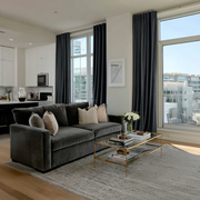 Dark Grey Velvet Blackout Back Tab Curtain