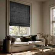 Dim Grey Linen Blackout Roman Shades