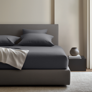 Dim Grey Washed Linen Deep Pocket Fitted Sheet