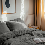 Dim Grey Linen Duvet Cover