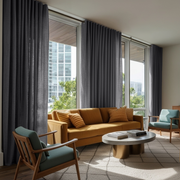 Dim Grey Linen Grommet Curtain