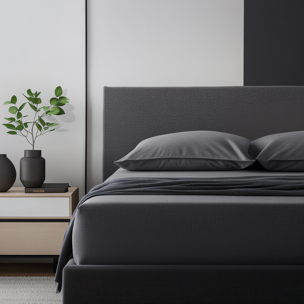 Dim Grey Washed Linen Deep Pocket Fitted Sheet