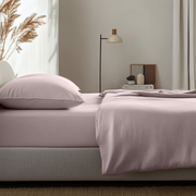 Dusty Pink Washed Linen Deep Pocket Fitted Sheet