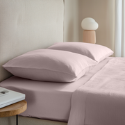 Dusty Pink Washed Linen Deep Pocket Fitted Sheet