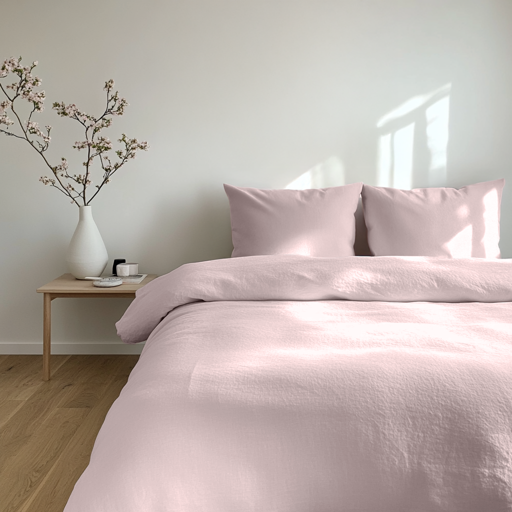 Dusty Pink Linen Duvet Cover Set