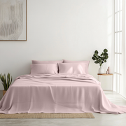 Dusty Pink Linen Flat Sheet