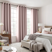 Dusty Pink Linen Grommet Curtains - Blackout Lining