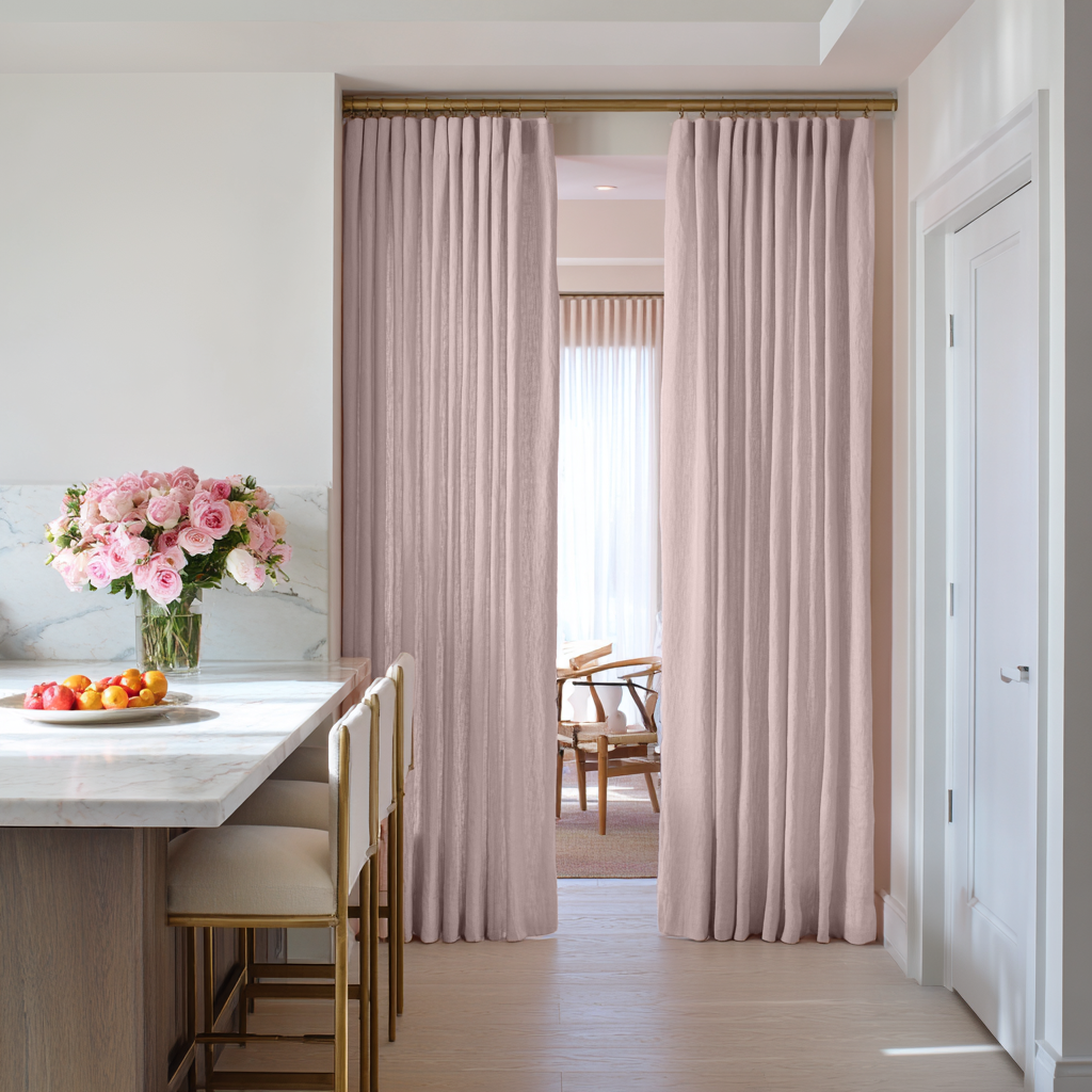 Dusty Pink Linen Multitape Doorway Curtains