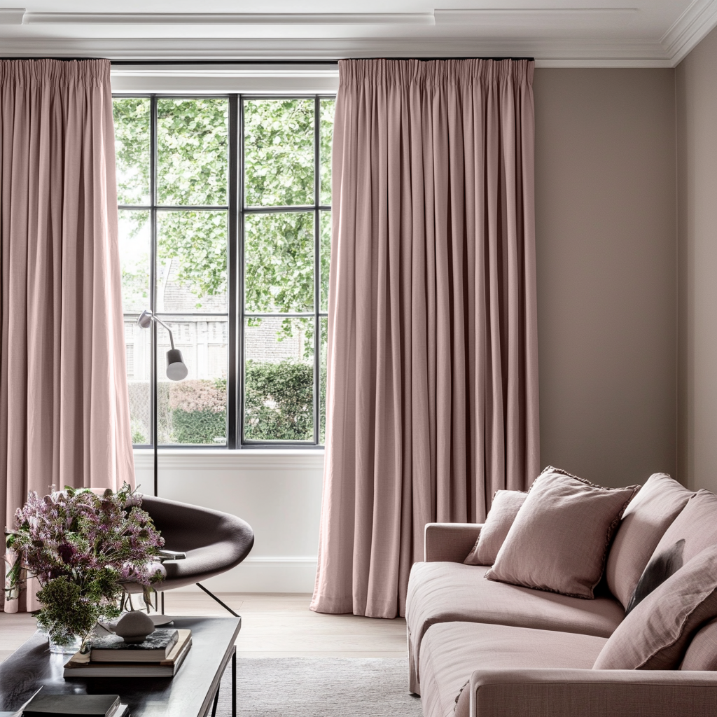 Dusty Pink Pencil Pleat Blackout Curtains