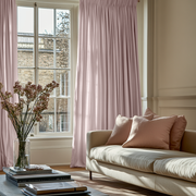 Dusty Pink Pencil Pleat Curtains - Unlined