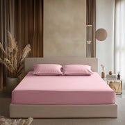 Dusty Rose Washed Linen Deep Pocket Fitted Sheet