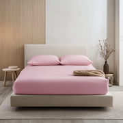 Dusty Rose Washed Linen Deep Pocket Fitted Sheet