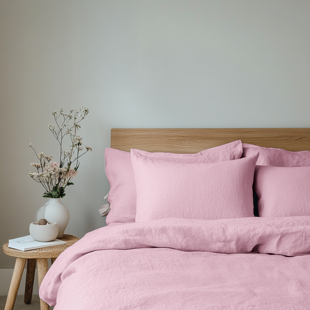 Dusty Rose Linen Duvet Cover