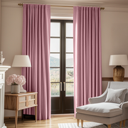 Dusty Rose Linen Thermal Curtains with Multitape