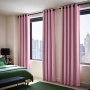 Dusty Rose Linen Thermal Grommet Curtains