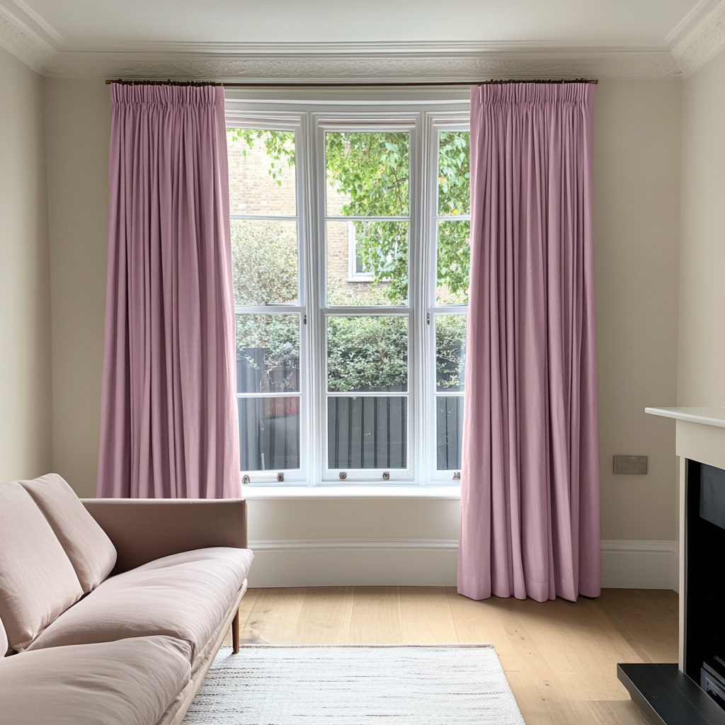 Dusty Rose Pencil Pleat Blackout Curtains 