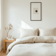 Ecru Cream Heavyweight Linen Duvet Cover Set