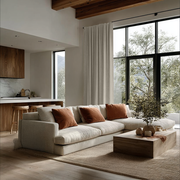 Ecru Heavyweight Linen Soundproof Curtains 