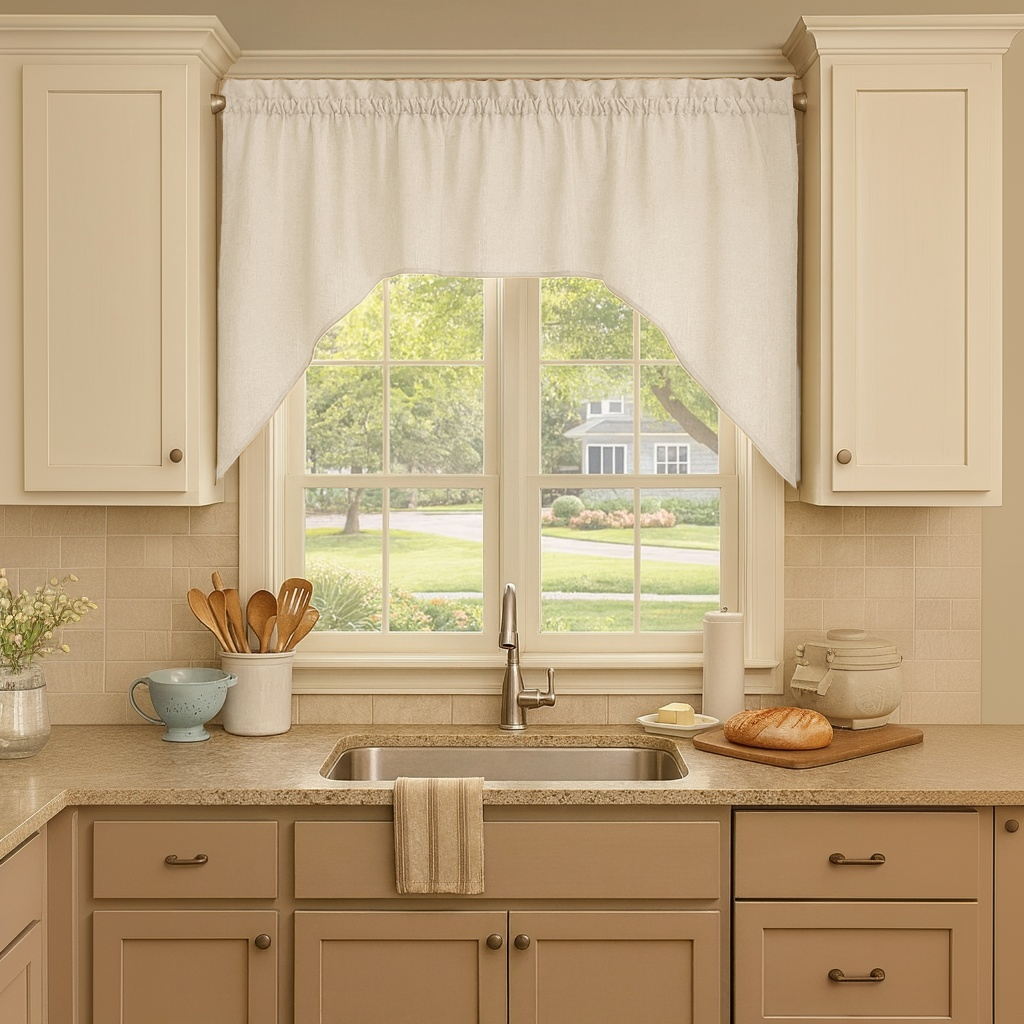 Ecru Heavy Weight Linen Swag Valance Curtain