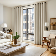 Ecru Heavy Weight Linen Thermal Grommet Curtains